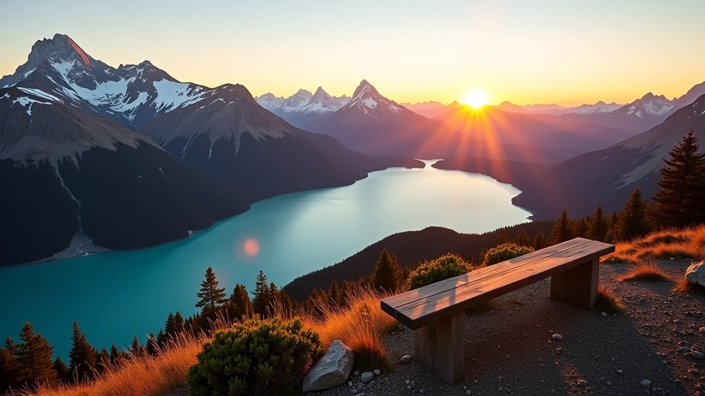 Cima del Loma Blanca con vista panorámica de montañas, lago y glaciares en todas direcciones