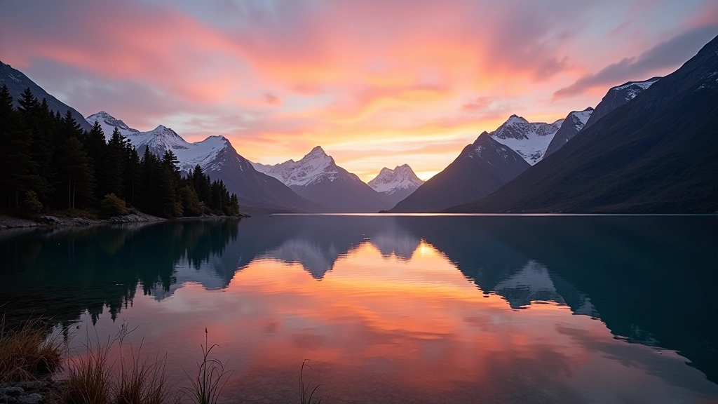 Vista del Lago Argentino al atardecer